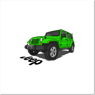 Jeep Wrangler - Green Posters and Art